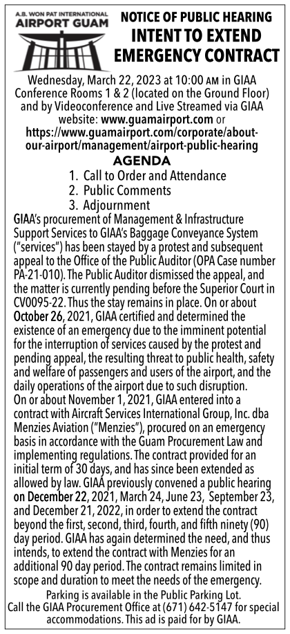 Giaa Notice Of Public Hearing